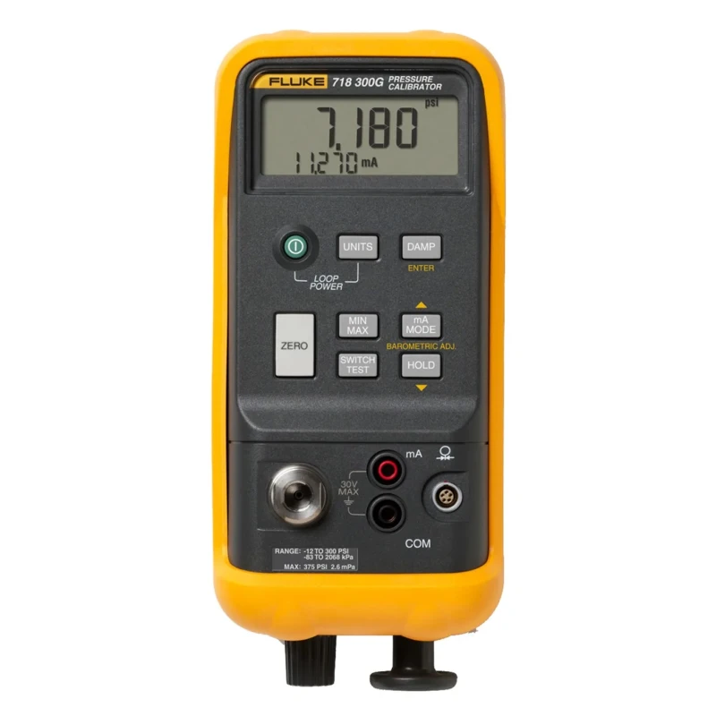 Fluke Pressure Calibrator 718 -850 mbar to 20 bar, ±0.025% Accuracy, LCD Display, Battery Powered FLUKE-718 300G/APAC