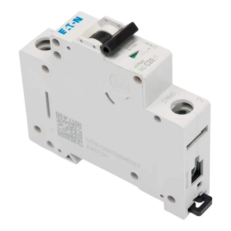 Eaton xEffect Miniature Circuit Breaker 1-Pole 20A Type C 230V AC 10 kA Breaking Capacity 278562 FAZ-C20/1
