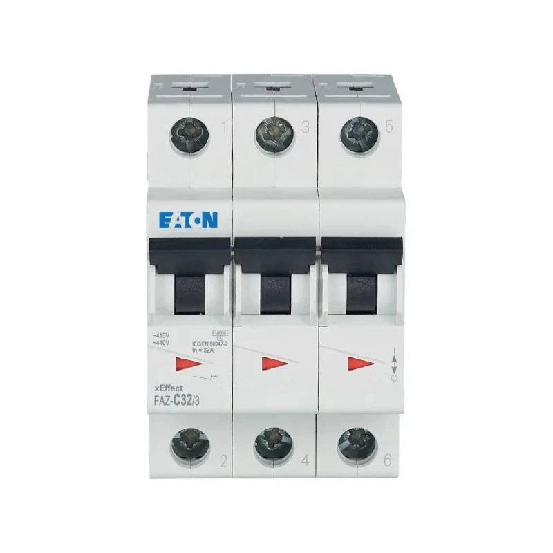 RS PRO xEffect Miniature Circuit Breaker 3-Pole 32A Type C 400V AC 10 kA Breaking Capacity 278876 FAZ-C32/3