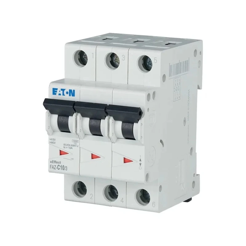 Eaton xEffect Miniature Circuit Breaker, 3-Pole, 10A, Type C, 400V AC, 10 kA Breaking Capacity 278869 FAZ-C10/3