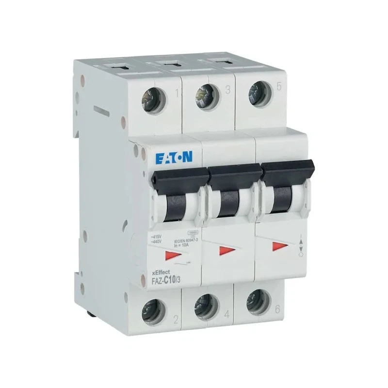 Eaton xEffect Miniature Circuit Breaker, 3-Pole, 10A, Type C, 400V AC, 10 kA Breaking Capacity 278869 FAZ-C10/3