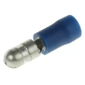 RS PRO Insulated Blue Crimp Bullet Connector 16 AWG to 14 AWG 5 mm Bullet Diameter Male 624-1162