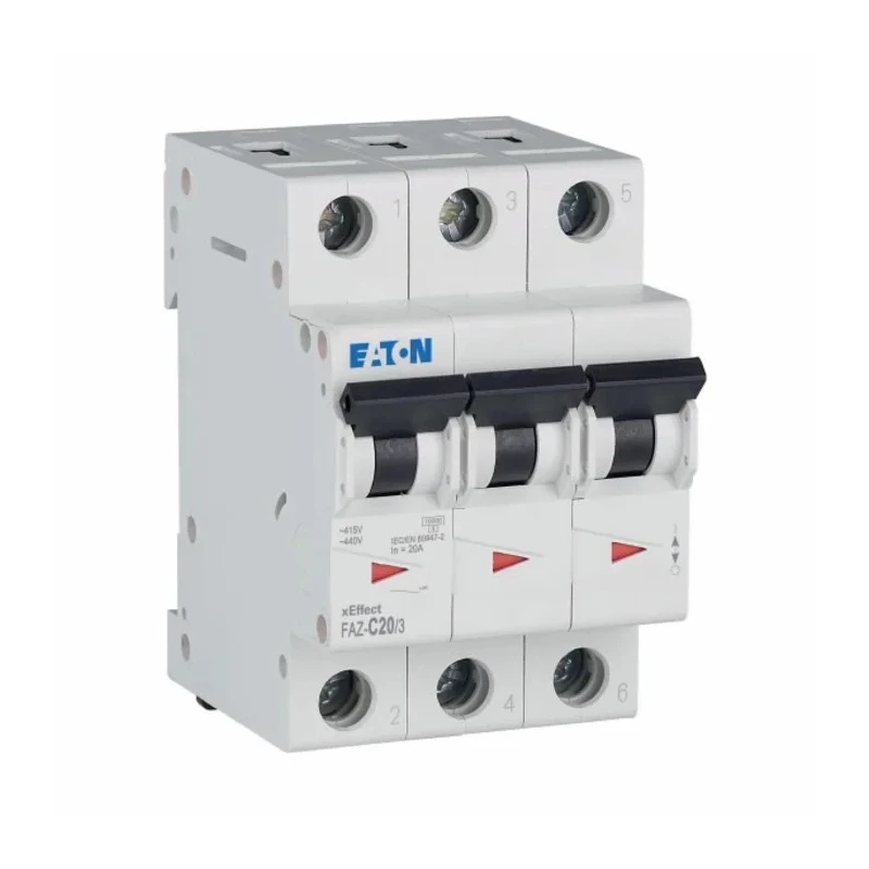 Siemens xEffect Miniature Circuit Breaker 3 Pole 20A Type C 400V AC 60V DC 10 kA Breaking Capacity 278874 FAZ-C20/3