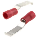RS PRO Hooked Insulated Crimp Blade Terminal 16.8 mm Blade Length, 22 AWG to 16 AWG, Red 624-1207