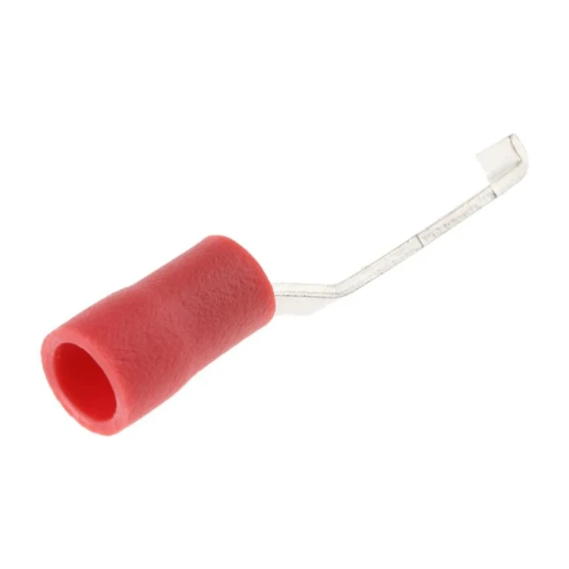 RS PRO Hooked Insulated Crimp Blade Terminal 16.8 mm Blade Length, 22 AWG to 16 AWG, Red 624-1213
