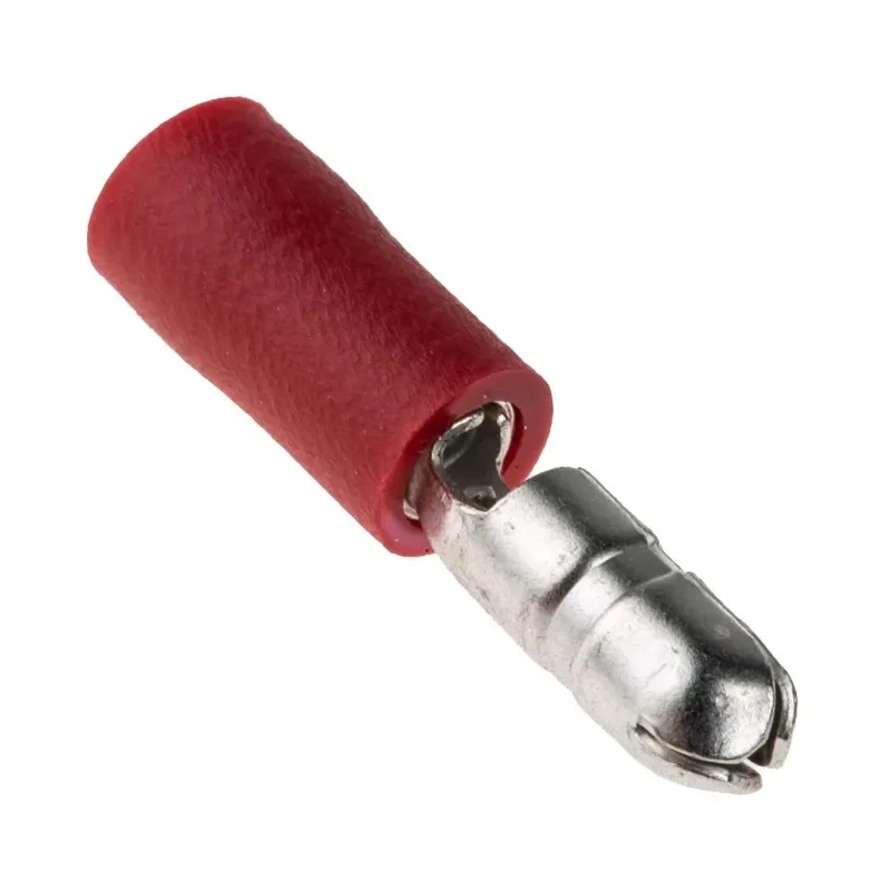 RS PRO Insulated Red Crimp Bullet Connector 22 AWG to 16 AWG 4 mm Bullet Diameter Male 624-1342