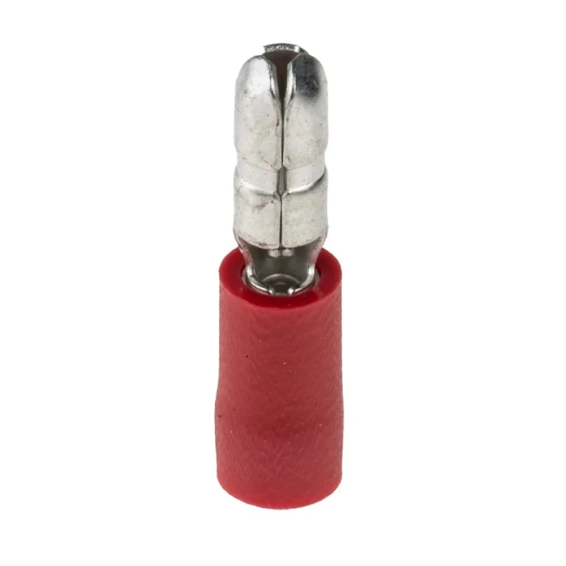 RS PRO Insulated Red Crimp Bullet Connector 22 AWG to 16 AWG 4 mm Bullet Diameter Male 624-1342