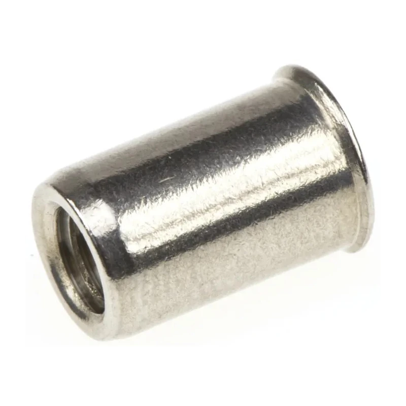 POP Plain Stainless Steel Threaded Insert M6, 9.8mm Flange Diameter, 9mm Fixing Hole Diameter, 14.3mm Depth 623-5577