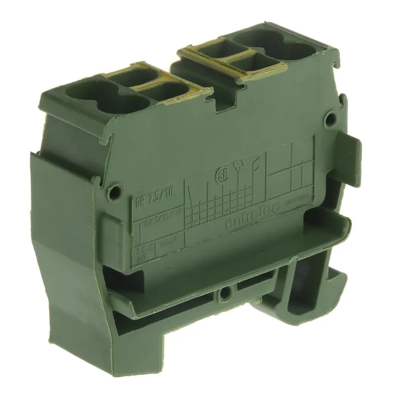 Entrelec DIN Rail Terminal Block 600V 15A 2.5mm² Spring Connection 1-Level 4-Positions Clamp 1SNA290219R1200