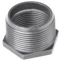 Georg Fischer Galvanised Malleable Iron Fitting Straight Reducer Bush Male BSPT 1-1/2 in to Female BSPP 1-1/4 in 770241236