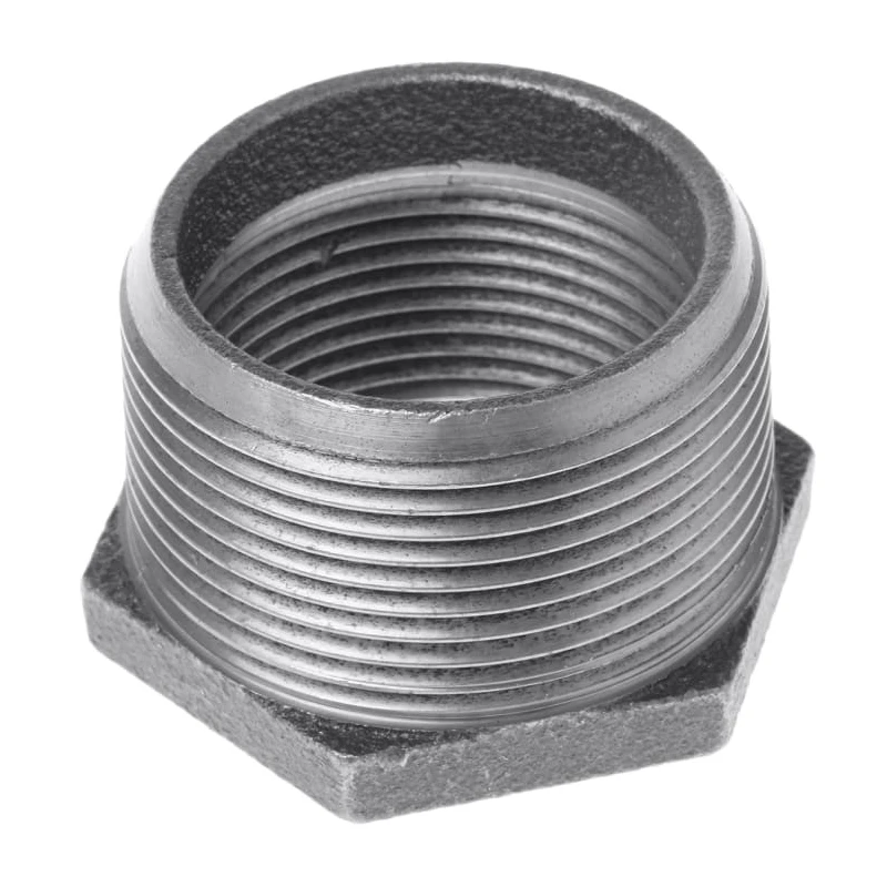 Georg Fischer Galvanised Malleable Iron Fitting Straight Reducer Bush Male BSPT 1-1/2 in to Female BSPP 1-1/4 in 770241236