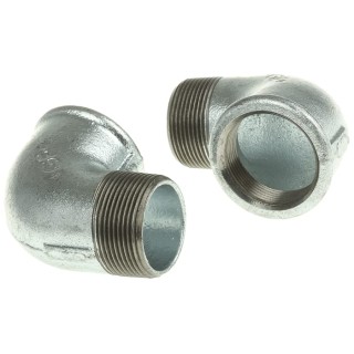 Georg Fischer Galvanised Malleable Iron Fitting 90° Elbow Male BSP 1-1/2 in to Female BSP 1-1/2 in 770092208