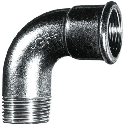 Georg Fischer Galvanised Malleable Iron Fitting 90° Elbow Male BSPT 2 in to Male BSPP 2 in 770011209