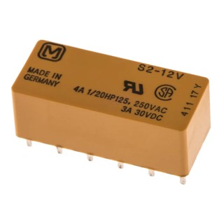 Panasonic PCB Power Relay 12V DC Coil, 4A Switching Current, DPDT S2EB-12V