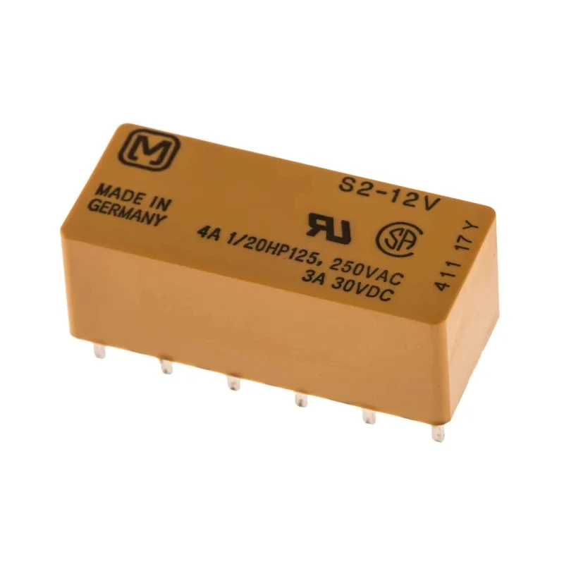 Panasonic PCB Power Relay 12V DC Coil, 4A Switching Current, DPDT S2EB-12V