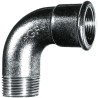 Georg Fischer Galvanised Malleable Iron Fitting 90° Elbow Male BSPT 1-1/2 in to Female BSPP 1-1/2 in 770011208