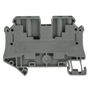 Phoenix Contact UT 4 - QUATTRO Series Grey Feed Through Terminal Block 1-Level Screw Termination 500V 32A ATEX IECEx 3044571
