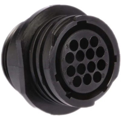 TE Connectivity Circular Connector Standard Size 14 Contacts Female Socket Cable Mount 250V 13A Thermoplastic 206043-3