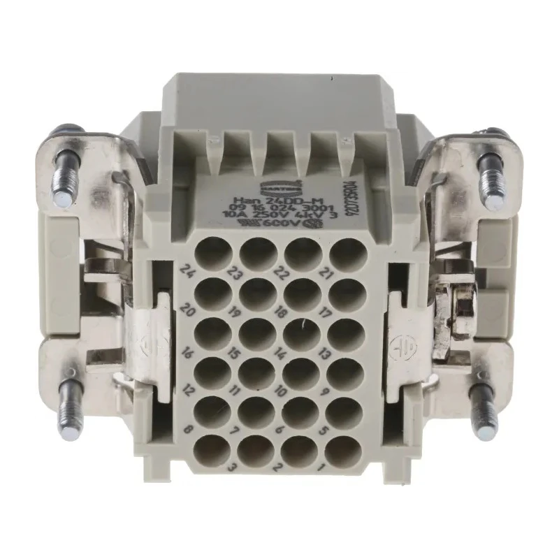HARTING Heavy Duty Power Connector Module, 10A Current Rating, 24 Contacts, HAN DD Series Male, 250V Cable Mount 09160243001