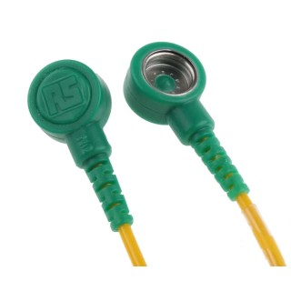 RS PRO ESD Grounding Cord 2m, Press Stud Termination, 10 mm Stud Size, EN 61340-5-1 Compliant 129-4874