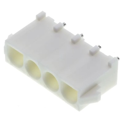 TE Connectivity Universal MATE-N-LOK Series Straight Through Hole PCB Header, 4 Contacts, 6.35 mm Pitch, 1 Row 350792-1