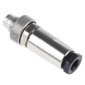binder Circular Connector, 7 Contacts, Cable Mount, M9 Plug, Male, IP67 Metal Housing, Gold Plated Contacts 99.0421.10.07