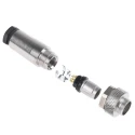 binder Circular Connector, 7 Contacts, Cable Mount, M9 Plug, Male, IP67 Metal Housing, Gold Plated Contacts 99.0421.10.07