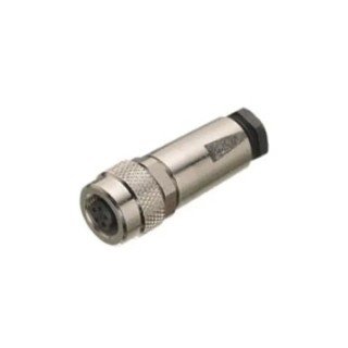binder Circular Connector Cable Mount Socket, Female, 5 Contacts, M9 Size, Metal Housing, IP67, 125V, 3A, 712 Series IP67