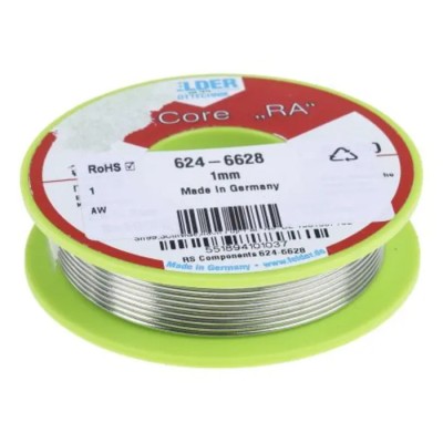Felder Lottechnik Lead Free Solder Wire 1 mm Diameter, Rosin Based Flux, 227°C Melting Point 551894101037
