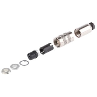 binder Miniature Circular Connector, 6 Contacts, Cable Mount, Socket, Female, IP67, 250V, 5A, Copper Zinc 99.5122.15.06