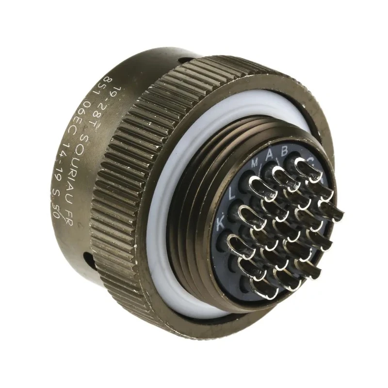 Souriau Sunbank by Eaton MIL Spec Circular Connector Copper Alloy Straight 19 Way Cable 7.5A 500V Series 851 85106EC1419S50