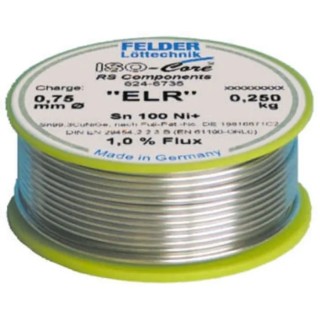 Felder Lottechnik Lead Free Solder Wire 0.75 mm Diameter Rosin Based Flux Melting Point 227°C 250g 5540940720 1037