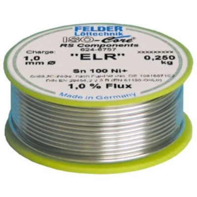 Felder Lottechnik Lead Free Solder Wire 1 mm Diameter Rosin Based Flux 227°C Melting Point 5540941020 1037