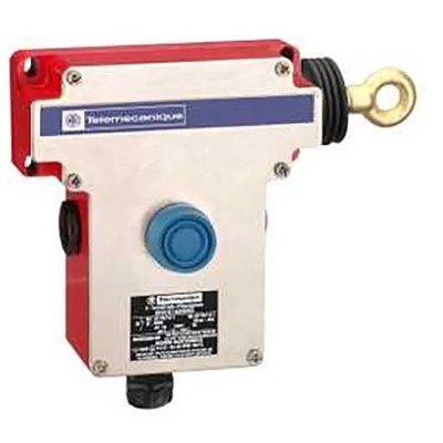 Telemecanique Sensors Rope Pull Switch 229 mm, 2 NC, Stainless Steel Housing IP66 XY2CE