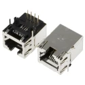 Hirose TM21R Series RJ45 Connector Female, Through Hole Mount, Cat5e STP Shielded Right Angle 1 Port 8 Way TM21R-5C-88(50)