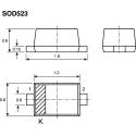 NXP Single Varactor Diode 2:1 Tuning Ratio 6.4 pF 6 V 2-Pin SOD-523 BB145B,115