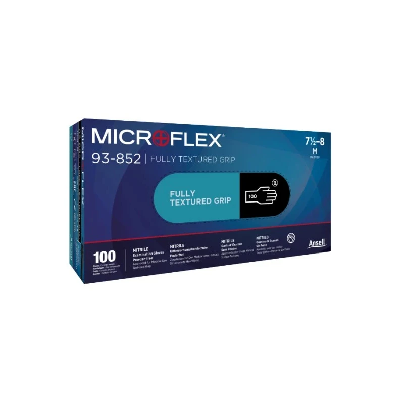 Ansell Black Nitrile Disposable Gloves Food Safe 0.12 mm Thickness Size 8 100 Pcs 93852080