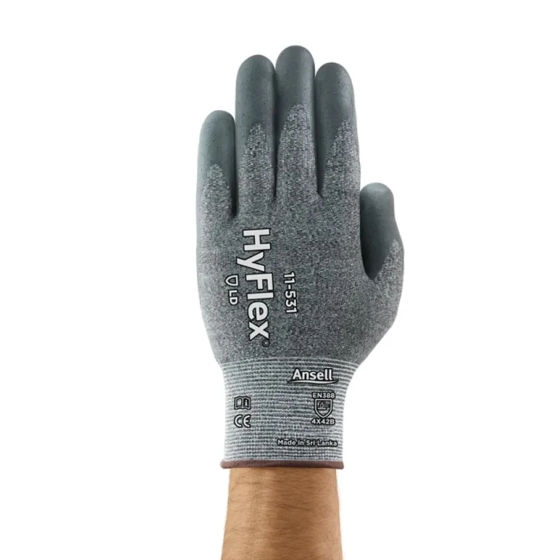 Traffi HyFlex 11-531 Grey Nylon Work Gloves Size 10 Nitrile Coating 11531100
