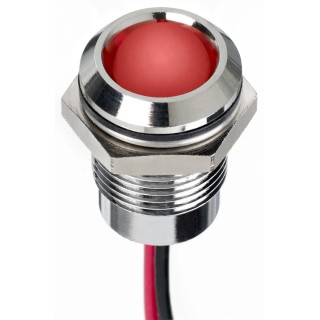 RS PRO Red Panel Mount Indicator 24V DC 20mA Lead Wire Termination IP67 Prominent Bezel 130-1084