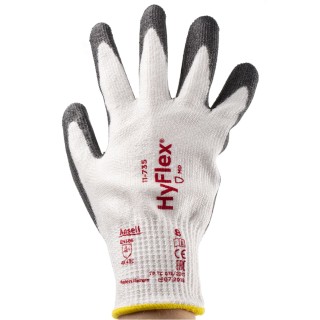 Ansell HyFlex 11-735 White Nylon Work Gloves, Size 8, Polyurethane Coating 11735080