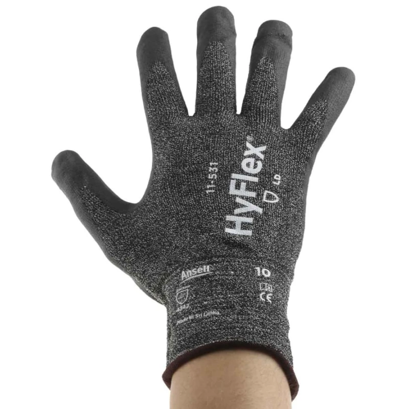 Ansell HyFlex 11-531 Grey Nylon Work Gloves, Size 9, Nitrile Coating 11531090