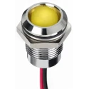 RS PRO Yellow Panel Mount Indicator 24V dc 20mA Lead Wire Termination IP67 Prominent 130-1086