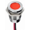 RS PRO Red Panel Mount Indicator 1.8V DC, 3.3V DC, 20mA, Lead Wire Termination, IP67, Flush Bezel, Silver 130-1094