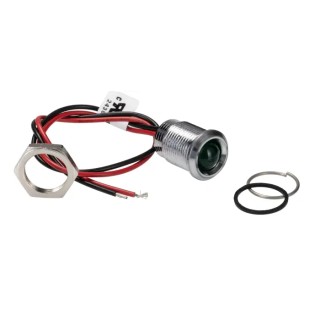 RS PRO Green Panel Mount Indicator 220V AC 3mA Lead Wire Termination IP67 Prominent 130-1093