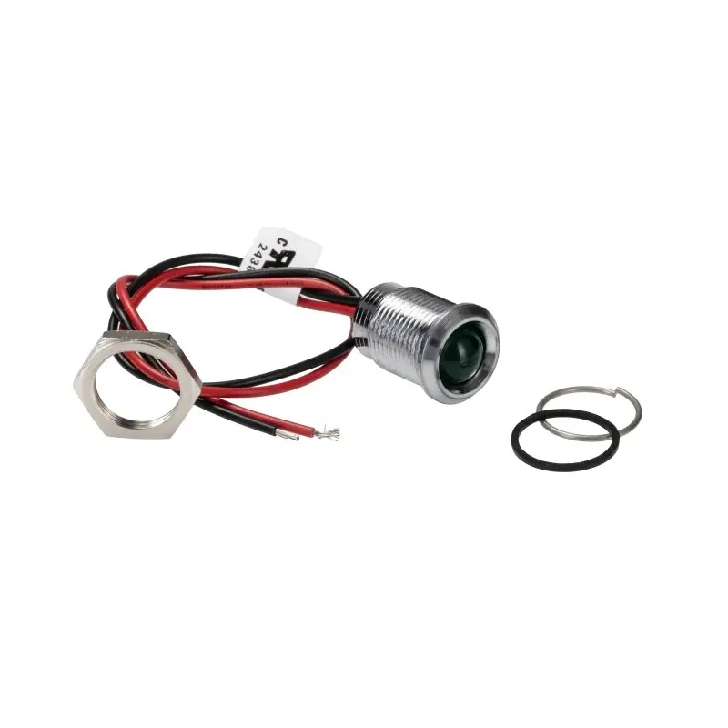 RS PRO Green Panel Mount Indicator 220V AC 3mA Lead Wire Termination IP67 Prominent 130-1093