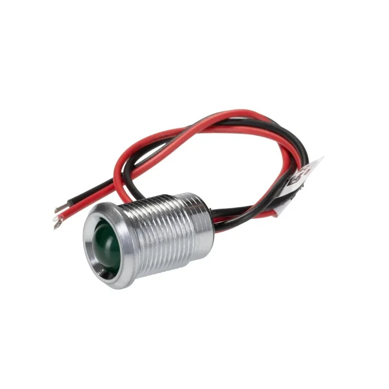 RS PRO Green Panel Mount Indicator 220V AC 3mA Lead Wire Termination IP67 Prominent 130-1093
