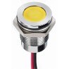 RS PRO Yellow Panel Mount Indicator 12V dc 20mA Lead Wire Termination IP67 Flush Bezel 130-1102