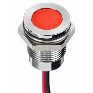 RS PRO Red Panel Mount Indicator 110V AC 6mA Lead Wire Termination IP67 Flush Bezel 130-2264