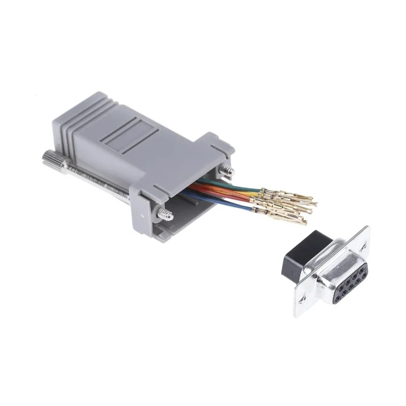 RS PRO D-Sub Adapter 9-Way D-Sub Female to RJ45 Female Plug-in Connector Taiwan 625-6243