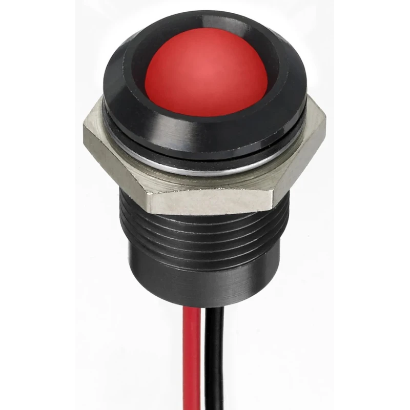 RS PRO Red Panel Mount Indicator 24V DC 20mA Lead Wire Termination IP67 Prominent 130-2278